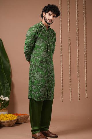 Kurta salwar set for Indian Wedding – Green Bandhani by AHI Clothing