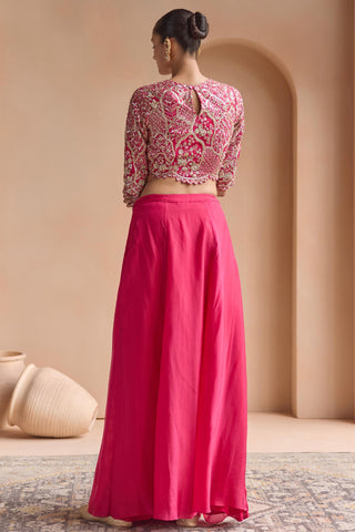 Lehenga Set for Indian Wedding - Pink Off The Record Top and Skirt Set by Osaa by Adarsh at Mrs. G


