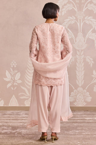 Pink organza nooreh ever after kurta set