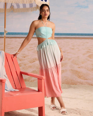 Midi Dress Tropical Wear - Multicolor Havana Dress by Zazu