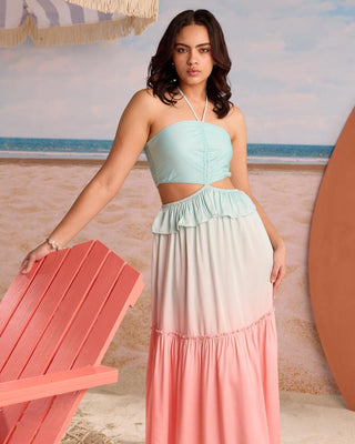 Midi Dress Tropical Wear - Multicolor Havana Dress by Zazu
