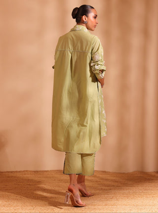 Green niva malgudi day kurta set