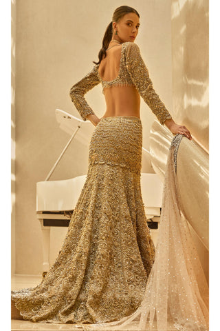 Lehenga Set Indian Wedding Peach Elegant by Tamanna Punjabi Kapoor