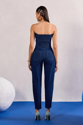 Denim Co-ord Set Contemporary Wear – Blue Outfit by Zazu