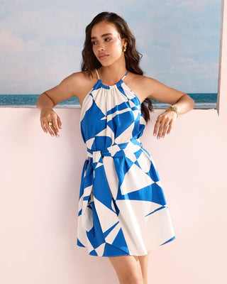 Short Dress Island Wear - Multicolor Mykonos Dress by Zazu