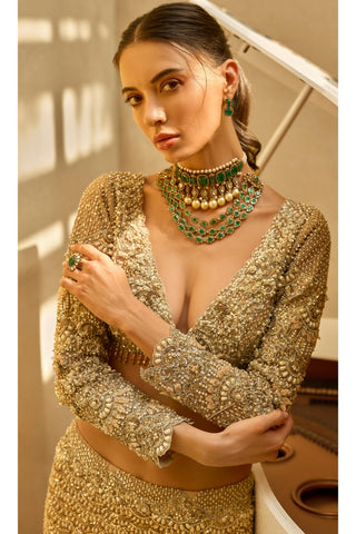 Lehenga Set Indian Wedding Peach Elegant by Tamanna Punjabi Kapoor