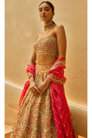 Lehenga Set Indian Wedding Pink Festive by Tamanna Punjabi Kapoor