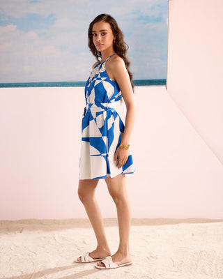 Short Dress Island Wear - Multicolor Mykonos Dress by Zazu