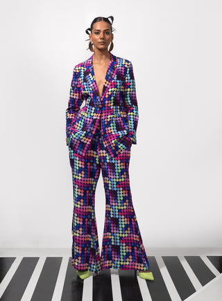 Multicolor bold n boujee blazer with pant