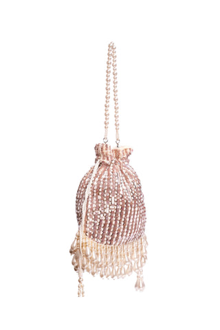 Potli bag for women for Indian Wedding - Pink Aurelia embellished potli by House of Kosha