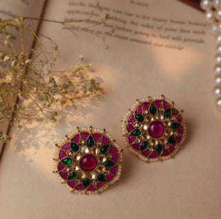 Earrings Bridal Wear - Multicolor Antara Jadtar Studs by Putstyle