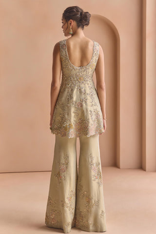 Flare Pant Set for Indian Wedding - Blue Off The Record Jacket and flare pant Set by Osaa by Adarsh at Mrs. G