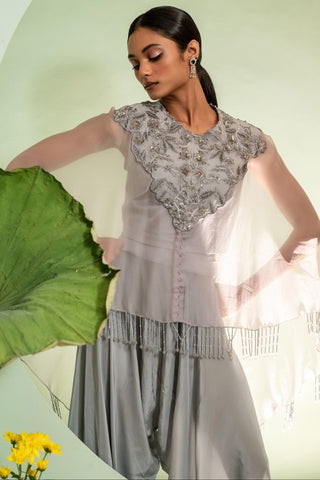 Cape Set for Contemporary Wear â€“ Gray Eden by Pallavi Poddar