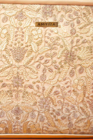 Beige zen embroidered handbag