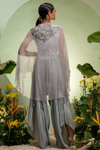 Cape Set for Contemporary Wear â€“ Gray Eden by Pallavi Poddar