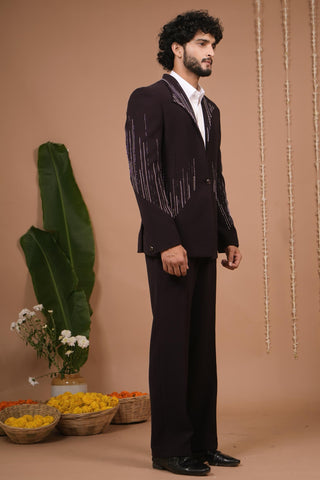 Coat pant set for Contemporary Wear – Dark Purple by AHI Clothing