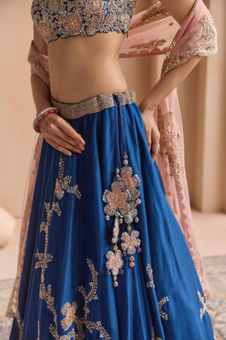 Lehenga Set for Indian Wedding - Blue Off The Record Embroidered Lehenga Set by Osaa by Adarsh at Mrs. G

