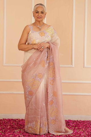 Ivory dil se mira ombré saree
