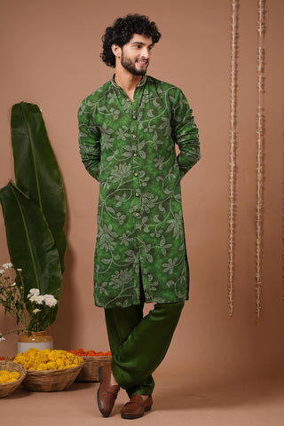 Kurta salwar set for Indian Wedding – Green Bandhani by AHI Clothing
