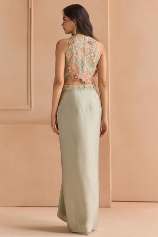 Lehenga Set for Indian Wedding - Blue Off The Record Embroidered Top and Skirt Set by Osaa by Adarsh at Mrs. G

