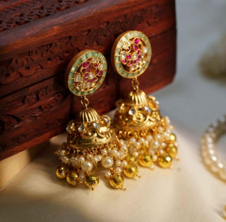 Jhumka Bridal Wear - Multicolor Mahi Jadtar Jhumka by Putstyle