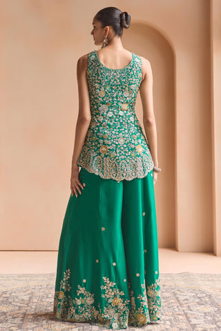 Sharara Set for Indian Wedding - Green Off The Record Sharara Set by Osaa by Adarsh at Mrs. G

