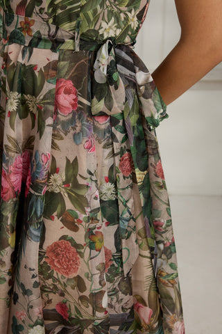 Beige organza beige dress