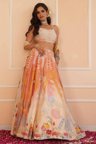 Orange dil se rumi lehenga
