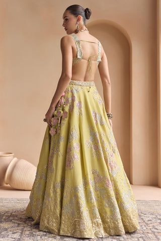 Lehenga Set for Indian Wedding - Yellow Off The Record Embroidered Lehenga Set by Osaa by Adarsh at Mrs. G


