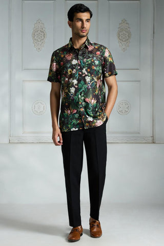 Black signature printed shirt