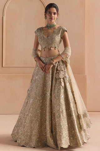 Lehenga Set for Indian Wedding - Beige Off The Record Lehenga Set by Osaa by Adarsh at Mrs. G

