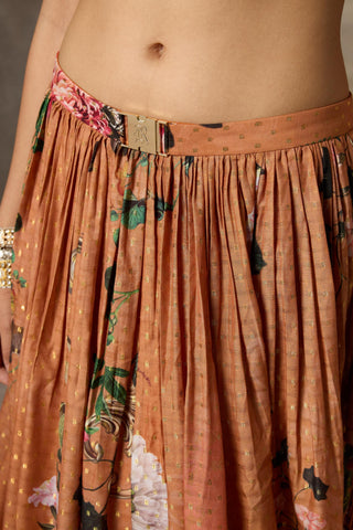 Orange skirt and top set