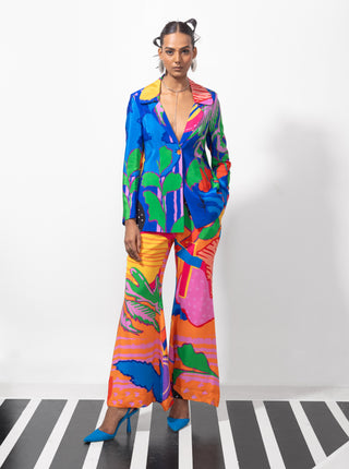 Multicolor drama queen blazer with pant
