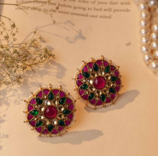Earrings Bridal Wear - Multicolor Antara Jadtar Studs by Putstyle
