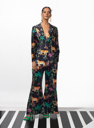 Black satin blazer with pant