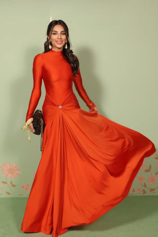 Dress Fluid Wear - Orange Nima Dress by self-cntrd