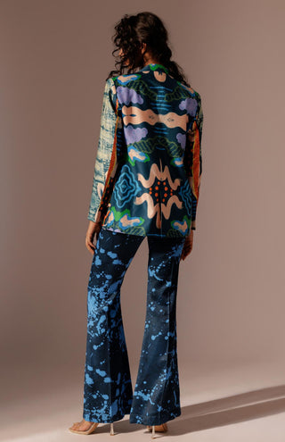 Blue nysa flared trouser