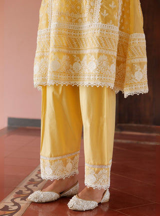 Yellow malgudi days sritha kurta set