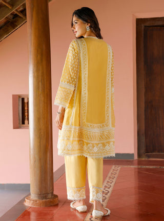 Yellow malgudi days sritha kurta set