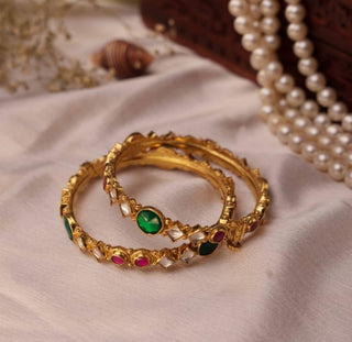 Bangle Bridal Wear - Multicolor Nanda Jadtar Bangle by Putstyle