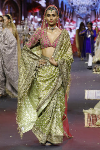 Saree Indian Wedding - Green Gulnaar Zareen Saree by Itrh