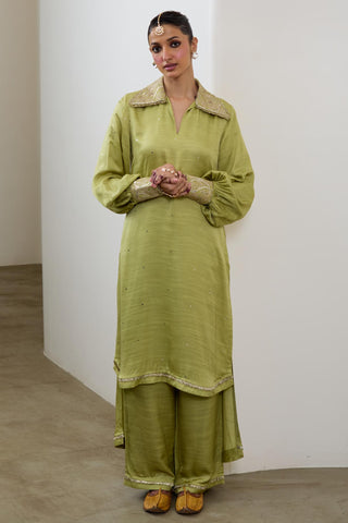 Kurta Set for Indian Wedding – Pista Pashmina by Sheela Suthar