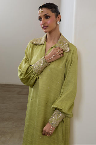 Kurta Set for Indian Wedding – Pista Pashmina by Sheela Suthar