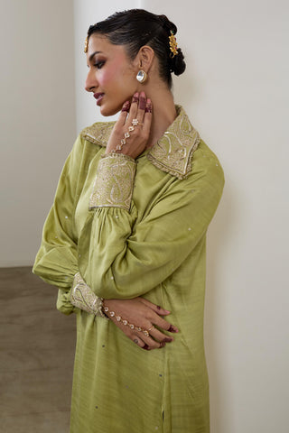 Kurta Set for Indian Wedding – Pista Pashmina by Sheela Suthar