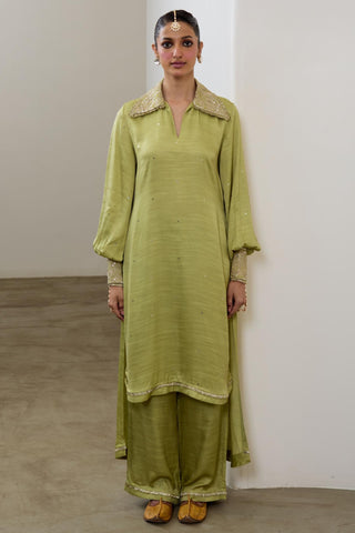 Kurta Set for Indian Wedding – Pista Pashmina by Sheela Suthar