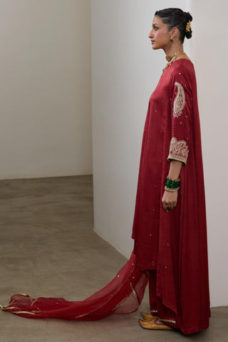 Anarkali Set for Indian Wedding – Red Pashmina by Sheela Suthar