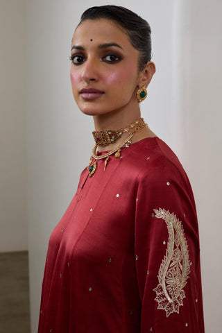 Anarkali Set for Indian Wedding – Red Pashmina by Sheela Suthar