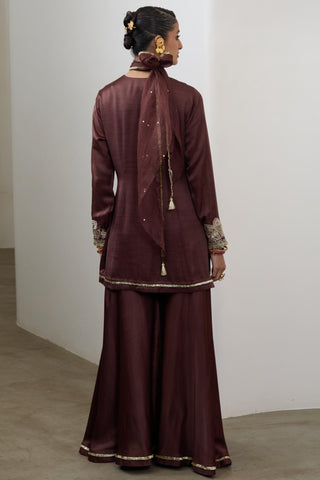 Sharara Set for Indian Wedding – Brown Pashmina by Sheela Suthar