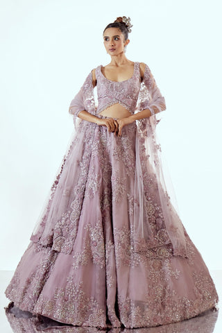 Lavender Lehenga Set for Indian Wedding – Purple Cloud Paragon by Pallavi Poddar