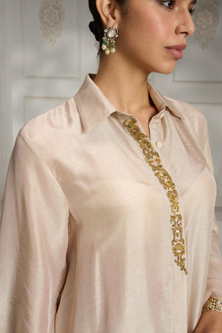 Ivory long shirt tunic